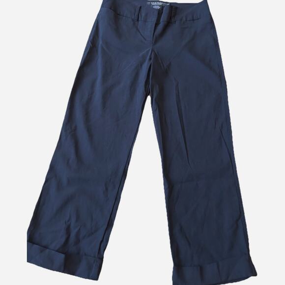 Y2K RAMPAGE Stretch Black Capri Cuffed Pants 3 Comfy Office Siren Corpcore 90s S - Picture 1 of 9